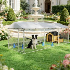 Outdoor kennel, dog house, dog cage, silver