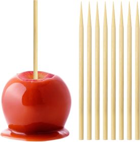 7 Inch Bamboo Candy Apple Skewer Sticks, Cotton Rock Candy Caramel Lollipop Sticks