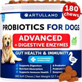 Probiotics for Dogs Support Gut Health Itchy Skin Allergies Immunity Yeast Balance Dog Probiotics and Digestive Enzymes with Prebiotics Reduce Di (Option: Artullano)