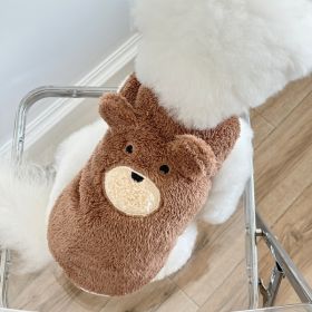 Winter Clothes Fleece-lined Warm Dog Cute Clothes (Option: Brown-3XL)